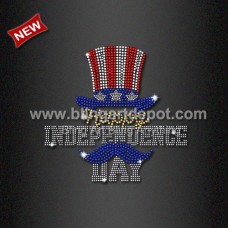 Happy Independence Day Rhinestone Iron ons for T Shirts